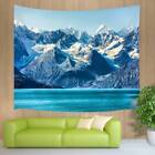 Extra Large Tapestry Wall Hanging Nature Snow Mountain Lake Ice Blue Fabric Art