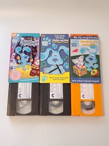 New ListingLot Of 3 Blues Clues VHS Tapes Bluestock ~ Rhythm Blue ~ Playtime w/ Periwinkle