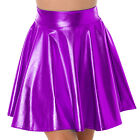 Women's Metallic Skirt Shiny Flared Mini Skirt High Waist Party  Skirt Clubwear