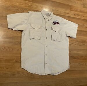 Vintage Walmart FLW Tour Shirt Mens XL Beige Vented Embroidered Fishing Outdoors