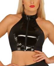 Ledapol - Shiny Patent Halter Neck Bustier/Top With Zip IN Various Colours