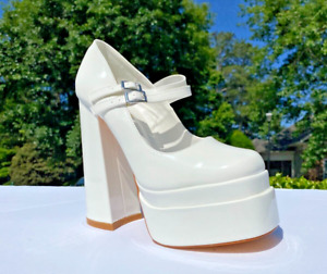 Women High Heel Sandals Ankle Strap Block Platform Pump Dress Shoes Size 9