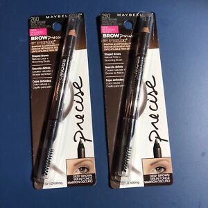 MAYBELLINE BROW PRECISE SHAPING PENCIL 260 DEEP BROWN 0.02oz , 2 Pk