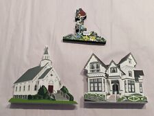2 Vintage Shelia's Collectible Houses (CA & Conn.), & Scenery, Fine Cond.
