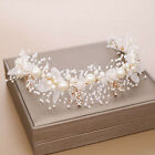 Big Flower White Pearl Crystal Hair Head Band Accessories Bridal Wedding