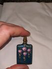 Antique miniature double-sided  Guilloche Enamel and hand-painted Perfume Bottle