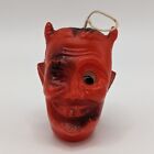 Vintage 2 inch Halloween Head Blow Mold Red Devil Candy Topper Ornament