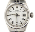 Vintage Rolex Date Ladies Stainless Steel Watch w/ White & Black Roman Dial 6516
