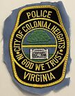 City Of Colonial Heights Virginia Police Patch Shoulder In God We Trust Badge