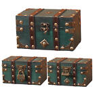 Large Treasure Chests Wooden Pirate Treasure Chests Retro Storage Box with Lock
