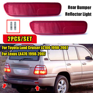 Rear Bumper Reflector Tail Light Brake For Toyota Land Cruiser LC100 Lexus LX470