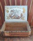 Antique wood Cigar Box Havana Bale , Great graphic on label