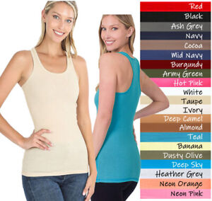 (Zenana Outfitters) STRETCHY RIBBED KNIT RACERBACK TANK TOP (S-3X)