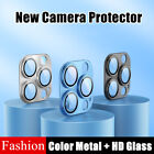 For iPhone 15 14 13 Pro Max Tempered Glass Metal Camera Lens Protector Cover