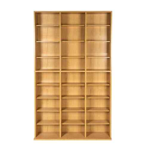 Maple Media Storage DVD CD Organizer Cabinet Book Shelves Wood Shelf Adjustable