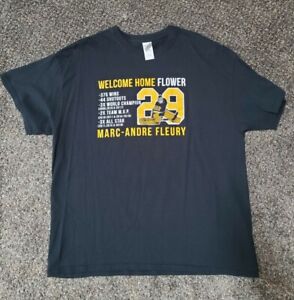 Pittsburgh Penguins Marc Andre Fleury 29 Welcome Home Flower Tshirt Tee Hockey