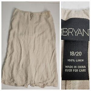 Lane Bryant Skirt women's 18 / 20 Sand 100% Linen Lagenlook Boho Cottage Peasant