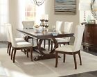 Cherry Brown Finish 7pcs Dining Room Kitchen Rectangular Table & Chair Set IC5A