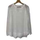 Cabi women's Long sleeve chiffon blouse white size medium