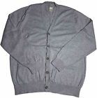 LL Bean Sweater Mens Large Gray Cardigan Button Up Cotton Cashmere Blend