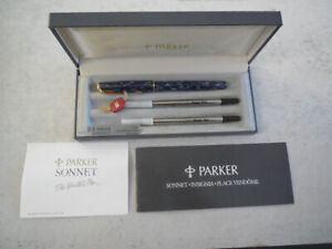 Parker Sonnet Rollerball Pen - Laque Blue 23K Gold Plate Trim - Unused in Box