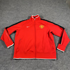 New ListingManchester United Mens 2XL Long Sleeve Full Zipper Futbol Track Jacket Red Nike