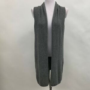 Tahari Pure Luxe Women's Cardigan Sweater Medium Gray 100% Cashmere
