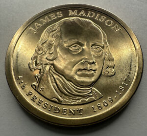 2007-D JAMES MADISON Presidential $1 Dollar Coin UNC from US Mint Satin Set