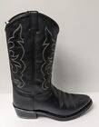 Old West Cowboy Boots, Black Leather, Mens 11 M