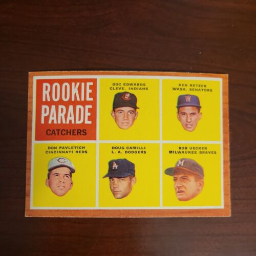 1962 Topps Rookie Parade -- High Number 594 -- Bob Uecker Rookie Card