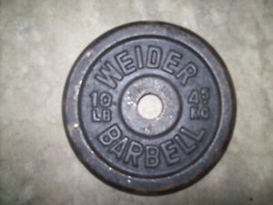 1 WEIDER BARBELL 10 WEIGHT PLATE BodyBuilding STRONGMAN Fitness EXERCISE Gym AB