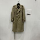 Mens Tan Long Sleeve Button Front Double-Breasted Trench Coat Size 44R W/ COA