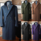 100% Cashmere Men's Long Overcoats Double Breasted Warm Business Outdoor Wear