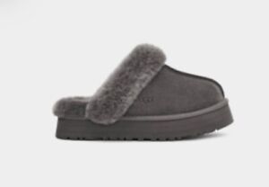 Women's UGG DISQUETTE Platform gray slippers, sz 7