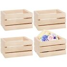 4 Pack Mini Rustic Wooden Crates Decorative Wood Crates Unfinished Wood Box Crat