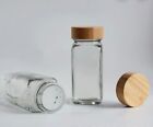 Full Set of Reliable Glass Spice Jars - Durable - Bamboo Lids