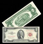 $2 Red Seal Series 1953 Red Seal United States Notes, Old Paper Money, F+