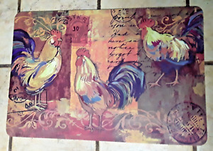 Rooster Fatigue Rug Stainproof Cushion Mat..Over 1/4 Inch 18x27