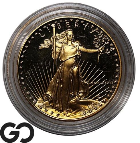 1986-W $50 American Gold Eagle PROOF, 1 oz Fine Bullion, W/Box & CoA!