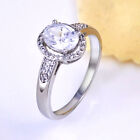 RING WOMEN RHODIUM PLATED FOR SILVER PLATED OVAL CUBIC ZIRCONIA FASHION JEWELRY