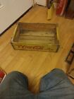 Vintage Yellow Red Coca Cola In Bottles Crate