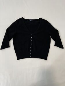Ann Taylor 100% Cashmere Black Cardigan Sweater Women’s 3/4 Sleeve