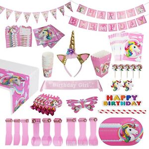 Unicorn Party Supplies Pack [15 Guests] with Sash and Horn Unicorn Headband Kit