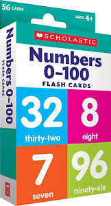 Flash Cards: Numbers 0 – 100, 56 cards , Ages 3 4 5 6 Preschool 3 Language Engli