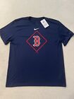 Nike Dri-FIT Boston Red Sox Woodmark Short Sleeve T-Shirt Navy Blue Men’s XL