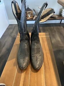 Abilene Men's Vintage Gray Leather Western Boot US 11.5 D Pull-On Cowboy Boots