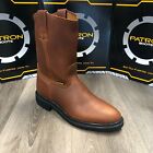 MEN'S WORK BOOTS BROWN GENUINE LEATHER PULL ON ROUND TOE 2021 ROBLE BOTAS