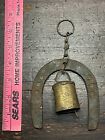 Primitive Hand Forged Rustic Metal Cow Bells Wind Chime Horse Shoe