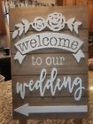 Welcome Wedding Sign With Wood Background