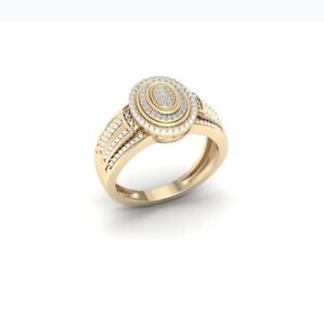 Elegant Women's Fashion Oval Shape Gold Ring Wedding Jewelry Rings Gift Size 9